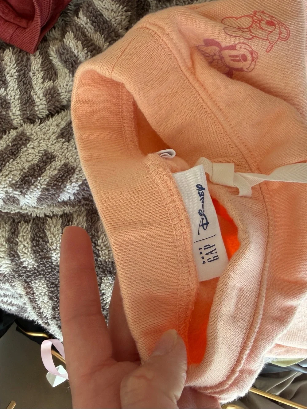 Baby Gap x Disney Minnie Mouse Hoodie & Jogger Tracksuit Set Peach 6-12 Months